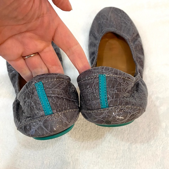 Tieks Slate Gray Croc Patent Leather Flats Size 9 - Picture 4 of 9